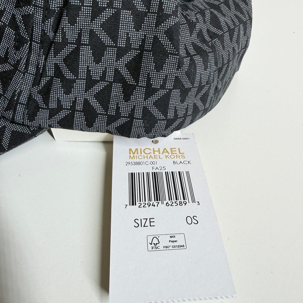 Michael Kors MK Logo Monogram Baseball Cap black/gray adjustable strap OS - NWT - Picture 8 of 8